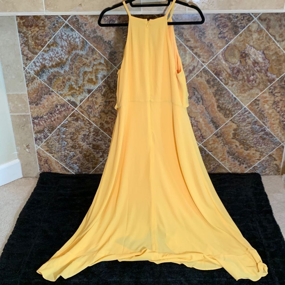 Kensie Women’s Sunflower Yellow Popover Ruffled Dress Size 12 - Picture 5 of 12